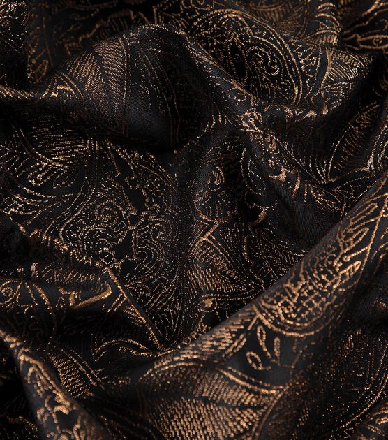 Yaya Han Cosplay Byzantine Metallic Brocade Gold Black Fabric, , hi-res, image 6