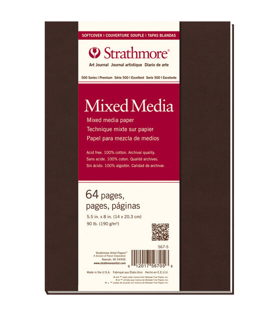 Strathmore Soft Cover Mixed Media Journal Book With 64 Pages 5.5"x8"