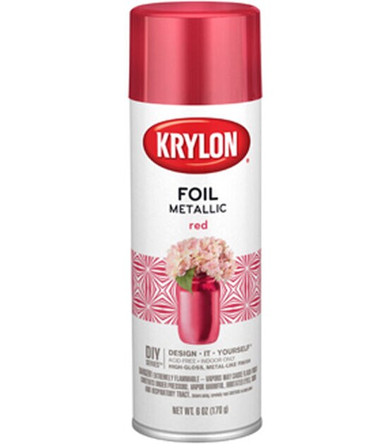 Krylon Foil Metallic Spray Paint - Red, 6 oz