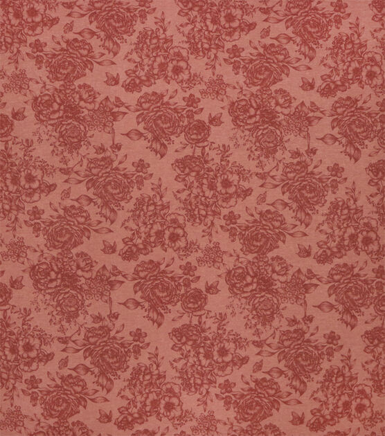 Large Tonal Floral Red 108" Wide Flannel Fabric