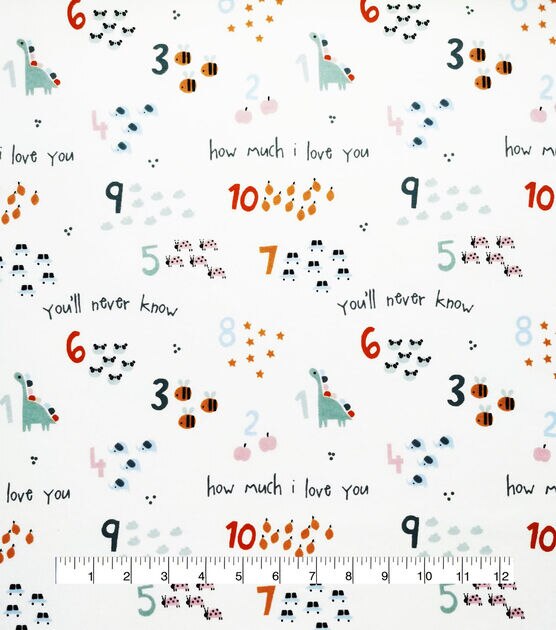 How Much I Love You Cotton Flannel Nursery Fabric by Lil' POP!, , hi-res, image 4