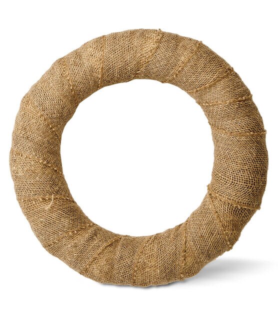 FloraCraft Burlap-Wrapped Straw Wreath Form 14 Inch Brown