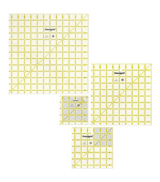 Omnigrid Square Ruler Value Pack, 4-1/2", 6-1/2", 9-1/2", 12-1/2"