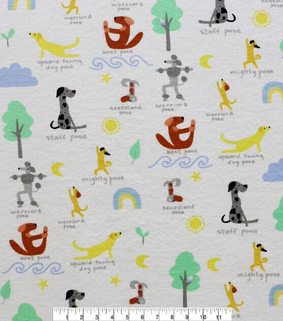 Dog Yoga Super Snuggle Flannel Fabric, , hi-res, image 2