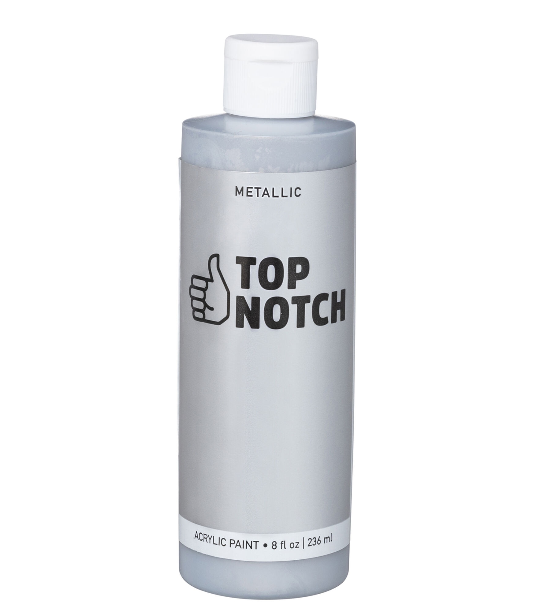 Top Notch 8oz Metallic Acrylic Paint - Silver - Acrylic Paint - Art Supplies & Painting