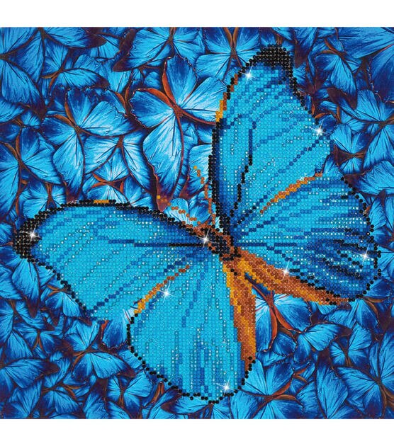 Diamond Embroidery Facet Art Kit 15"X15" Flutter By Blue