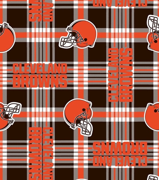 Fabric Traditions Cleveland Browns Fleece Fabric Plaid