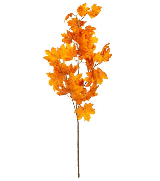 33" Orange Maple Leaf Branch by Bloom Room