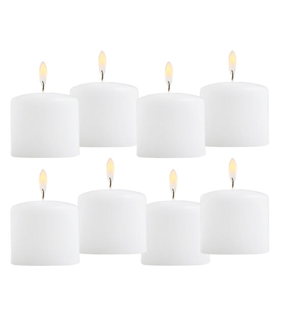 2" Unscented White Pillar Candles 8pk by Hudson 43, , hi-res, image 4