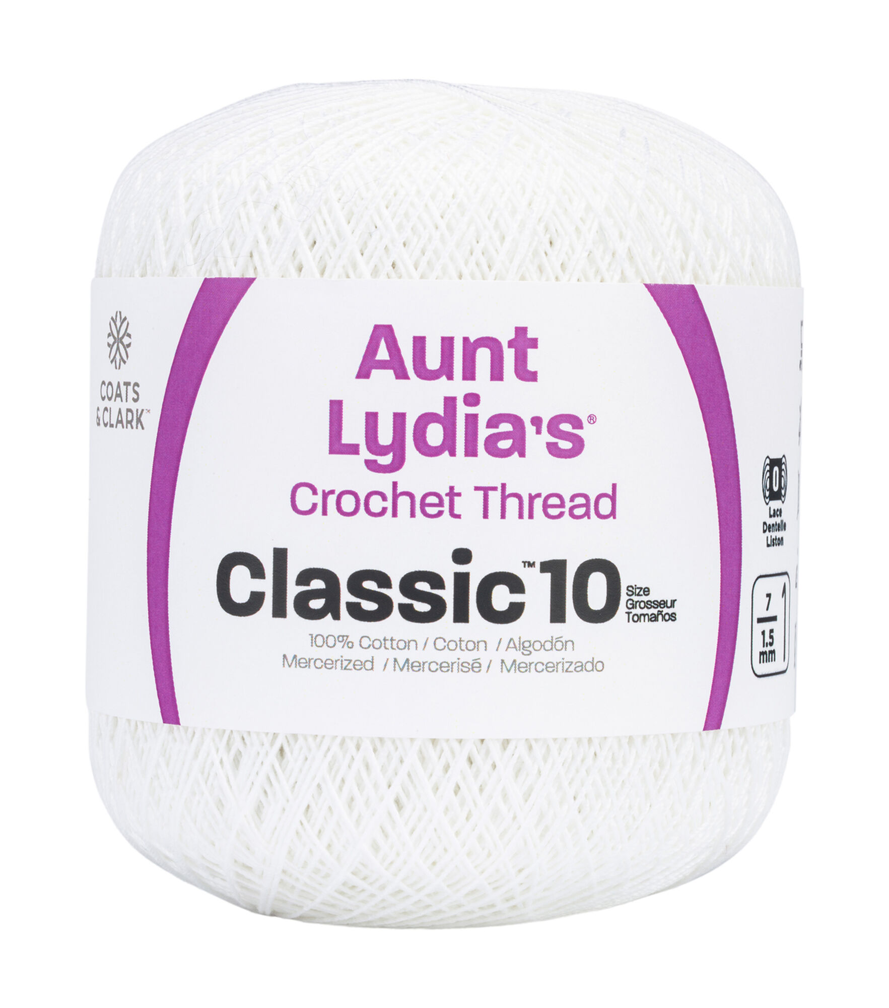 Aunt Lydia's Classic Cotton Crochet Thread, Size 10 - Hot Pink