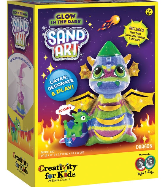 Creativity For Kids 5" x 5" Glow in the Dark Dragon Sand Art Kit