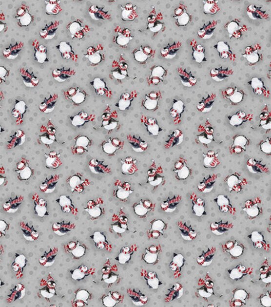 Susan Winget Polka Dots& Penguins Christmas Cotton Fabric, , hi-res, image 2