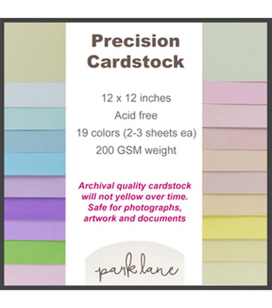 58 Sheet 12" x 12" Pastel Cardstock Paper Pack by Park Lane, , hi-res, image 7