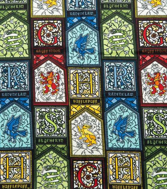 Harry Potter Cotton Fabric  Stained Glass Houses, , hi-res, image 3