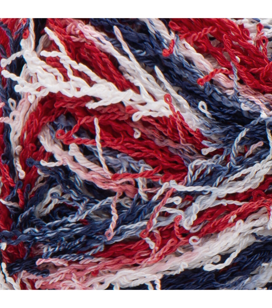 Red Heart Scrubby Worsted Polyester Yarn, Americana, swatch, image 8