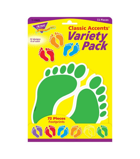 TREND 6" Footprints Classic Accents Variety Pack 216ct, , hi-res, image 2