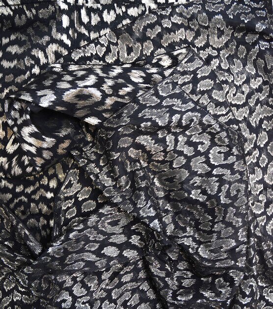 Cheetah Burnout Brocade Black Apparel Fabric, , hi-res, image 5