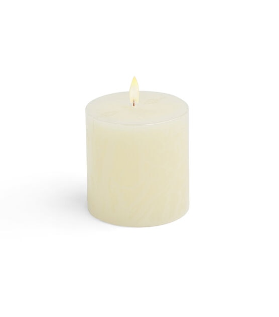 3" x 3"  Ivory Unscented Pillar Candle by Hudson 43