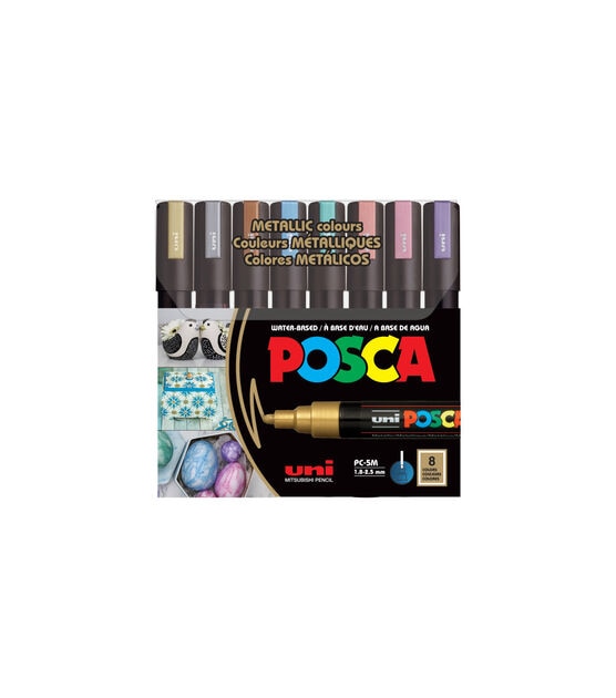 Posca Markers, Basic Colors Set of 8, Fine Tip