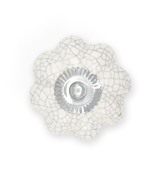 Dritz Home Ceramic Scallop Knob, White