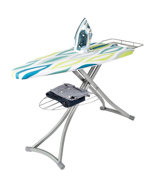 Honey Can Do 59" Multicolor Folding Ironing Board With Rest & Shelf