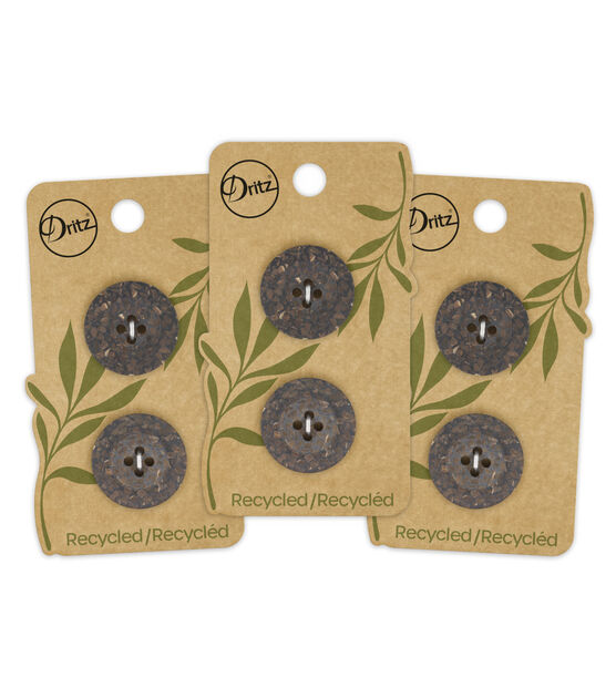 Dritz 7/8" Recycled Coconut Round 4 Hole Buttons 6pk