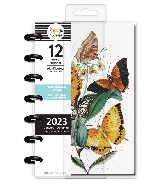 Happy Planner 2023 Butterflies & Blooms Mini Dashboard 12 Month Planner, , hi-res, image 2