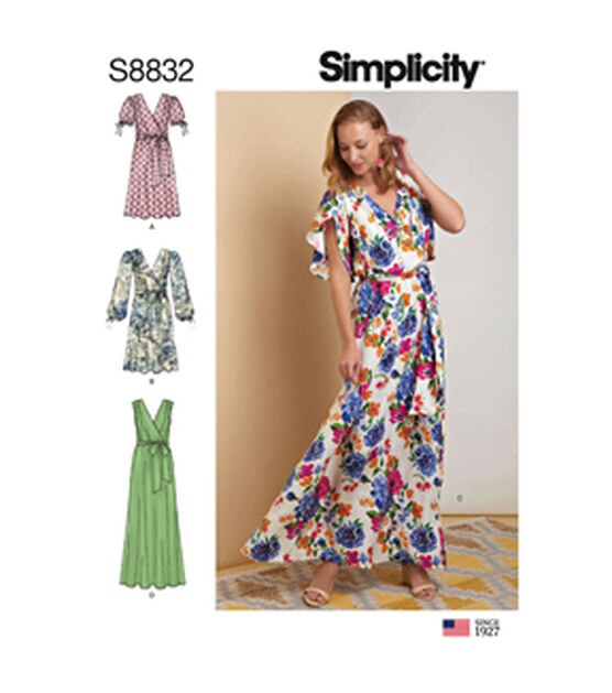 Simplicity S8832 Size 6 to 22 Misses Dress Sewing Pattern, , hi-res, image 1