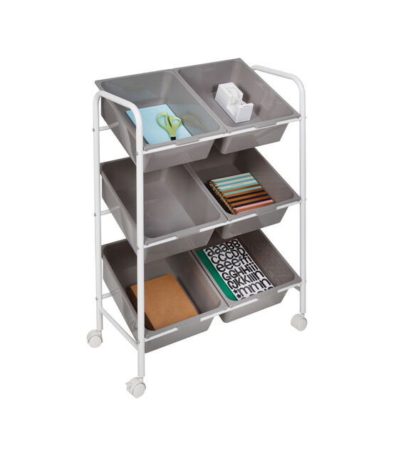 Honey Can Do Rolling Craft Storage Cart White