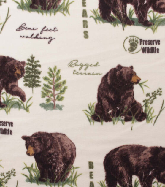 Walking Bears Anti Pill Fleece Fabric, , hi-res, image 2