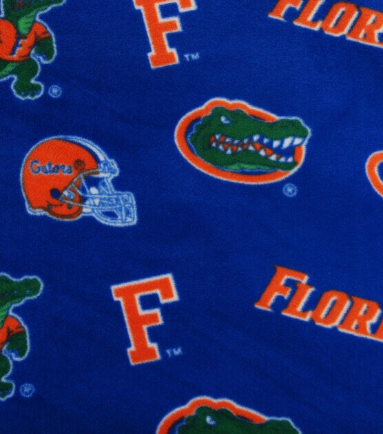University of Florida Gators Fleece Fabric All Over Blue