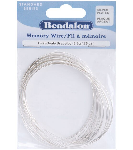 Beadalon Silver Plated Memory Wire Oval Bracelet.35 Oz pk Approx23Loops