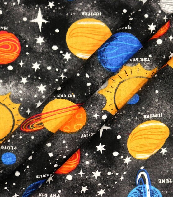 Solar System Names Super Snuggle Flannel Fabric, , hi-res, image 2