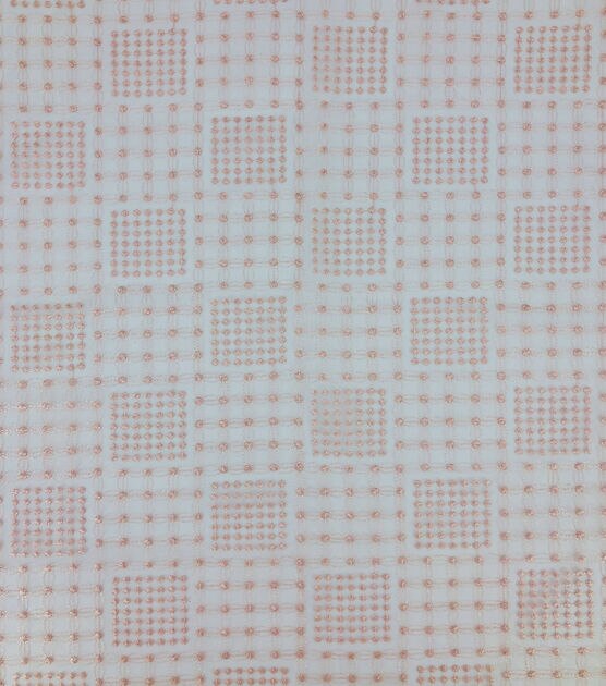Pink Embroidered Block Dot Mesh Fabric by Sew Sweet