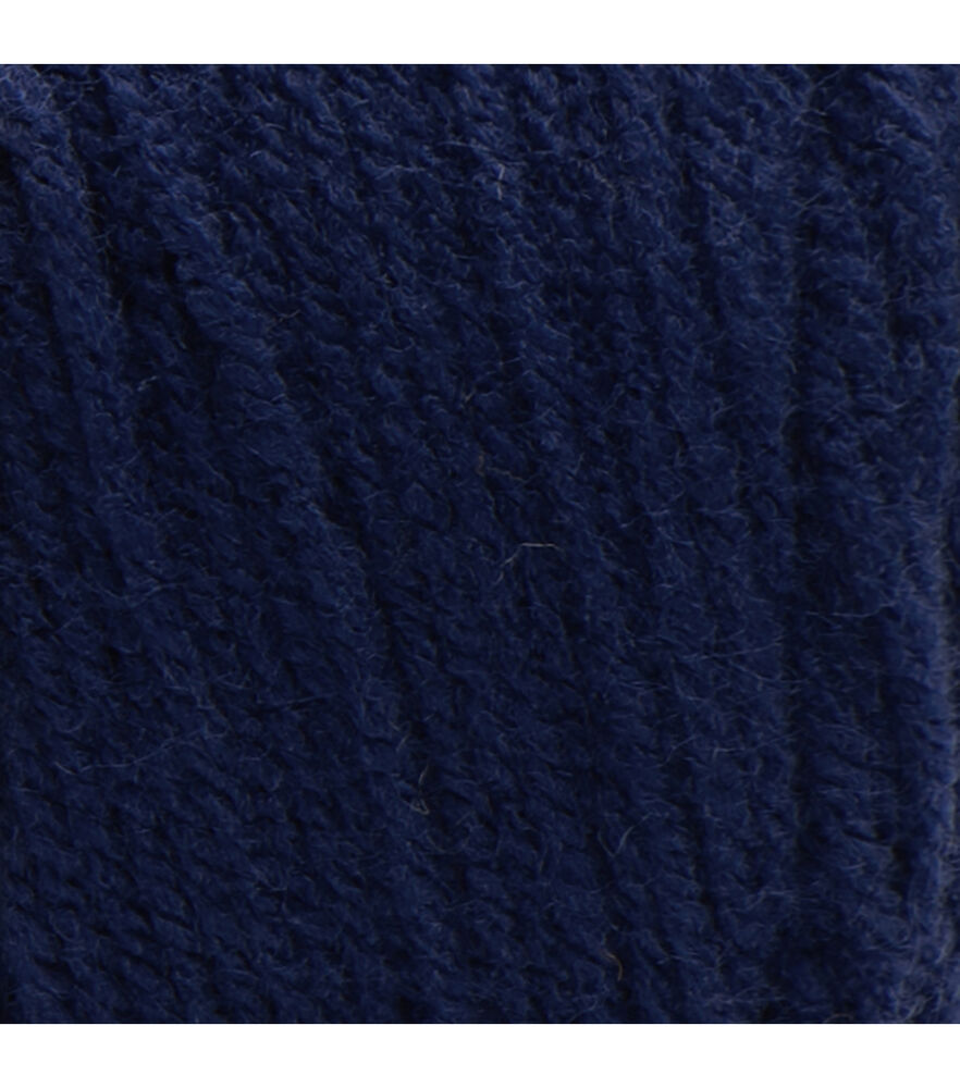 Red Heart Super Saver Worsted Acrylic Yarn, Soft Navy, swatch, image 39