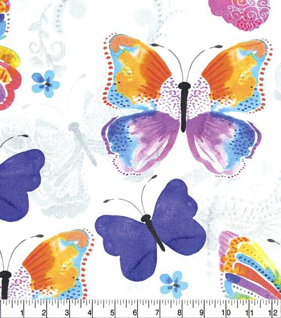 Large Butterflies Novelty Cotton Fabric, , hi-res, image 2