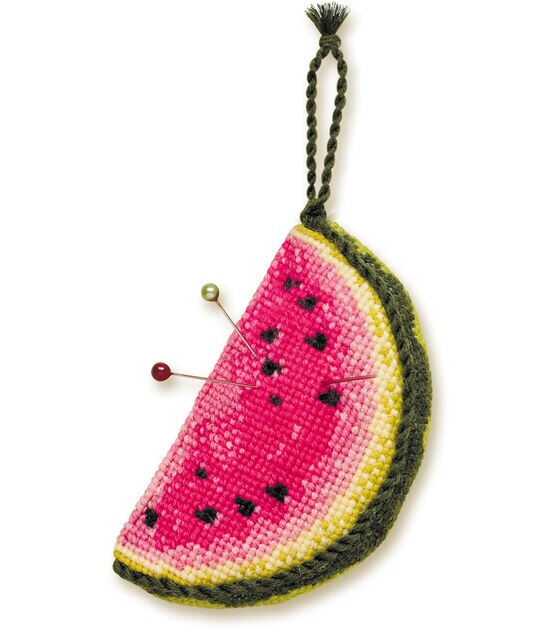 RIOLIS 3.5" x 2" Watermelon Pincushion Counted Cross Stitch Kit, , hi-res, image 3