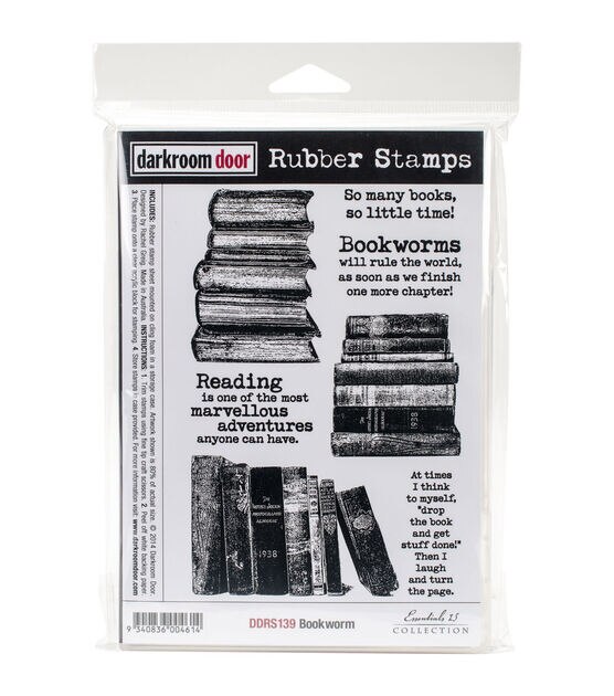 Darkroom Door 7''x5'' Cling Rubber Stamp Bookworm