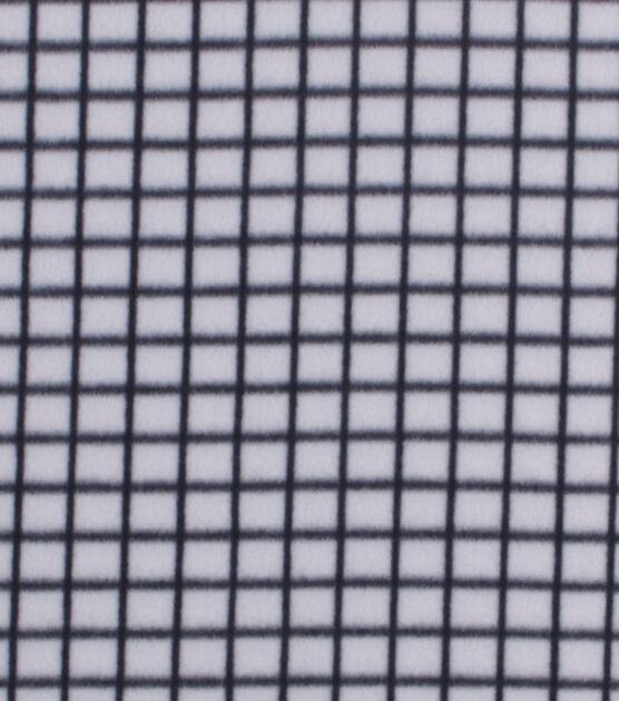 Black and White Grid Blizzard Fleece Fabric