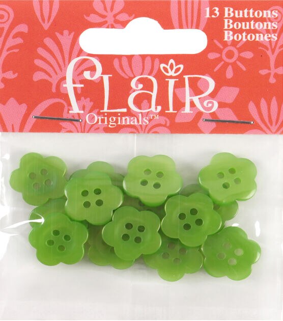 5/8" Flower 4 Hole Buttons 13pk, , hi-res, image 2