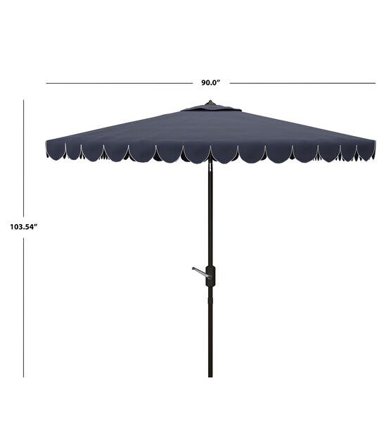 Safavieh 7.5' Venice Navy & White Square Crank Patio Umbrella, , hi-res, image 5