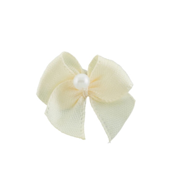 Offray Ribbon Accents Cream Bows with Pearls 40pcs, , hi-res, image 2