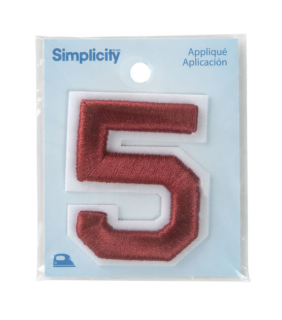 Simplicity 2" Raised Embroidered Number Applique, , hi-res, image 4