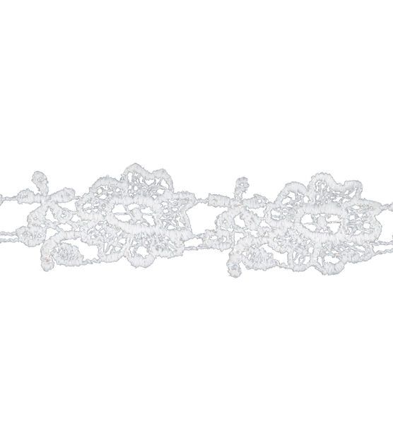 Wrights Flower Venice Lace Trim 0.75'' White