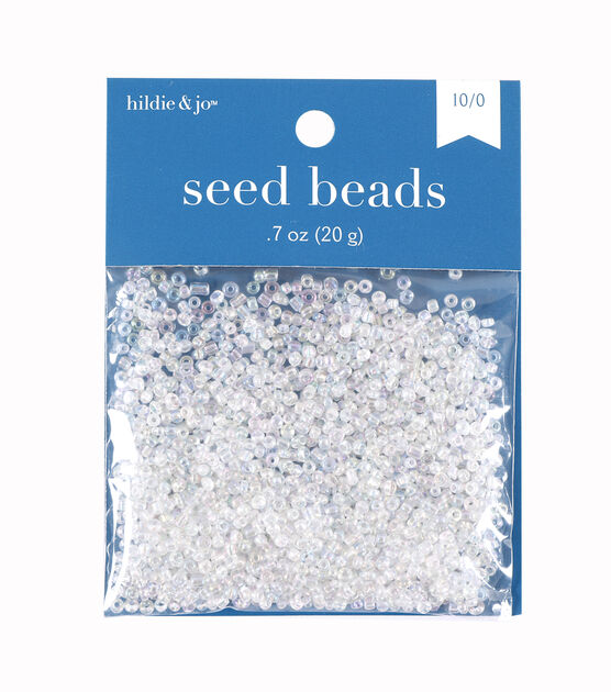 0.7oz Clear Transparent Glass Seed Beads by hildie & jo