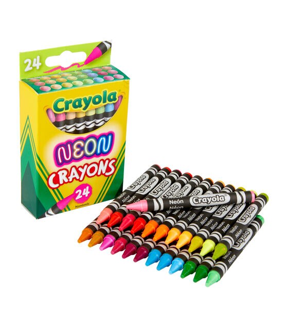 Crayons 24 Count with Blue Super Stacker Plastic Crayon Box Bundle 