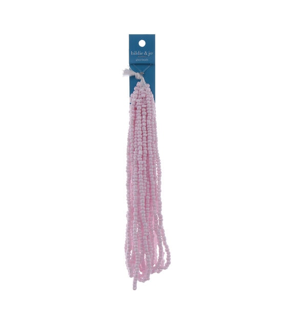 14" Pink Glass Seed Bead Strands 12pk by hildie & jo