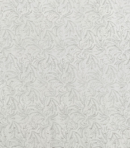 Cream Tonal Leaves Chiffon Metallic Fabric, , hi-res, image 1
