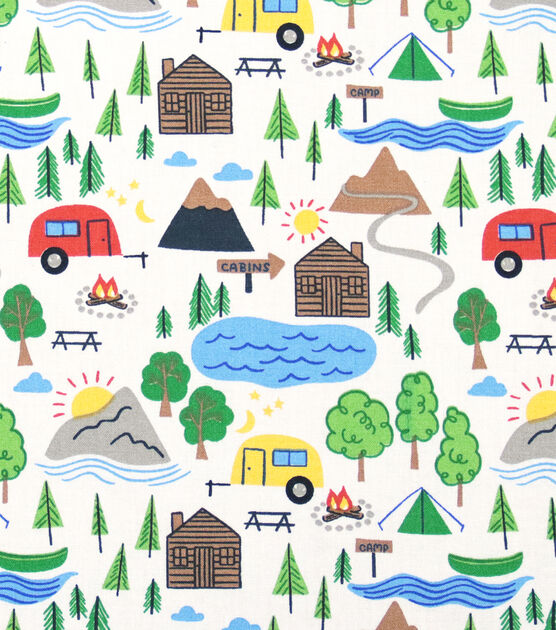 Camping Essentials Novelty Cotton Fabric