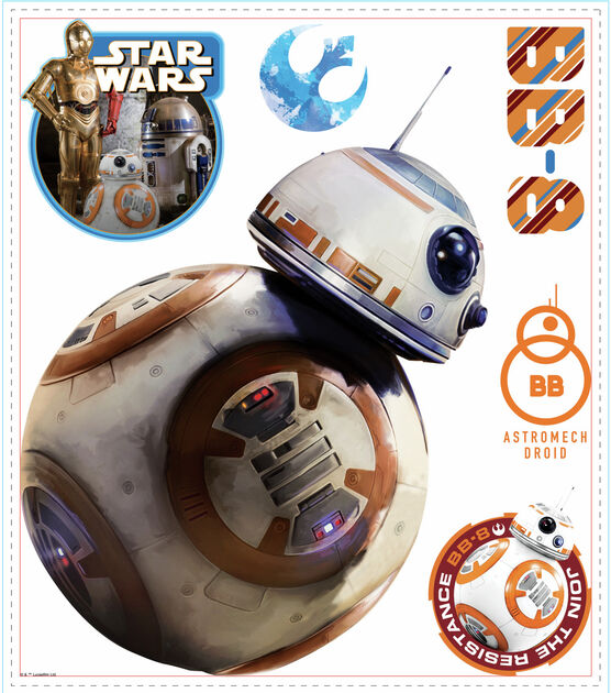 RoomMates Wall Decals Star Wars Ep VII BB 8